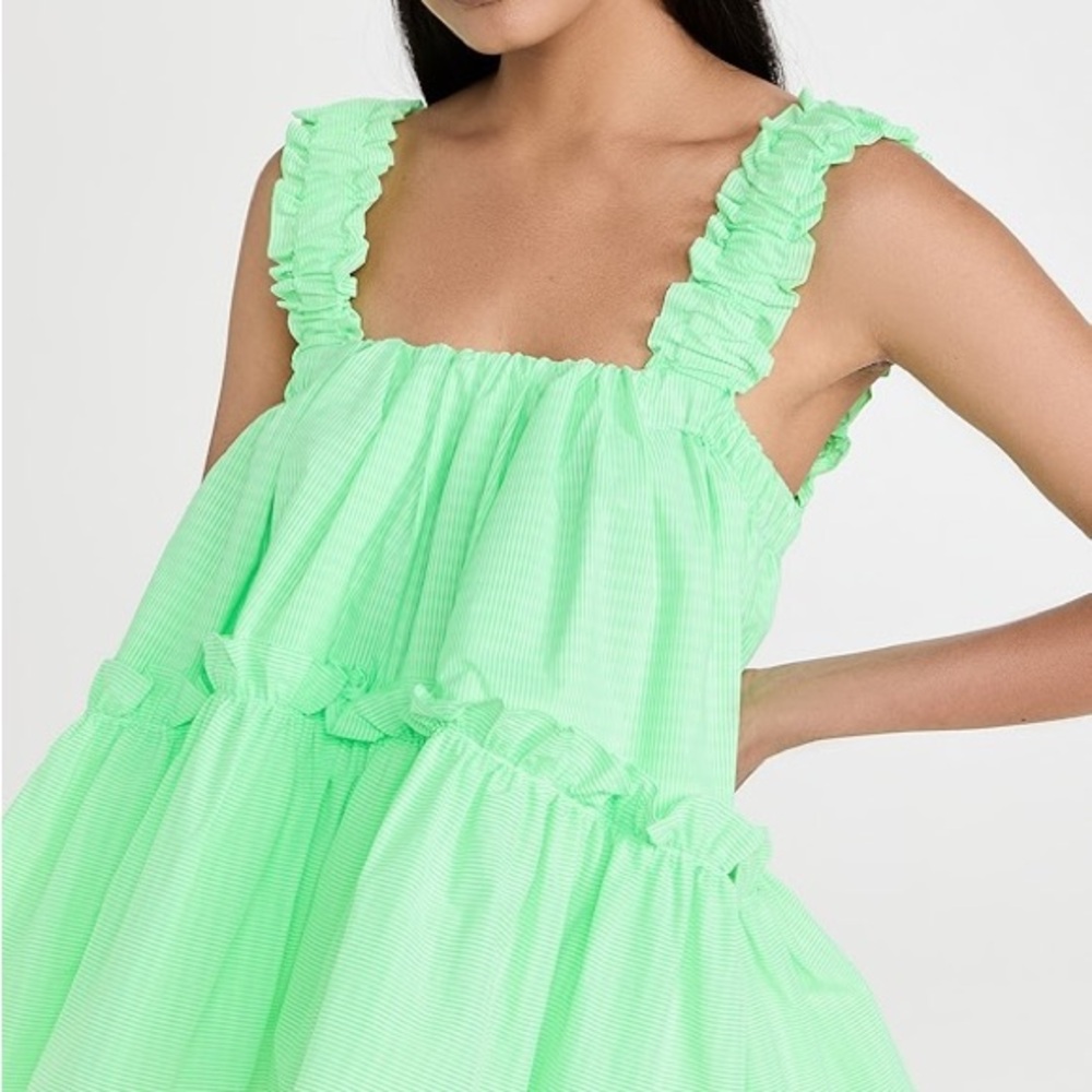 Brogger Olive Babydoll Top - Vibrant Green - NWOT